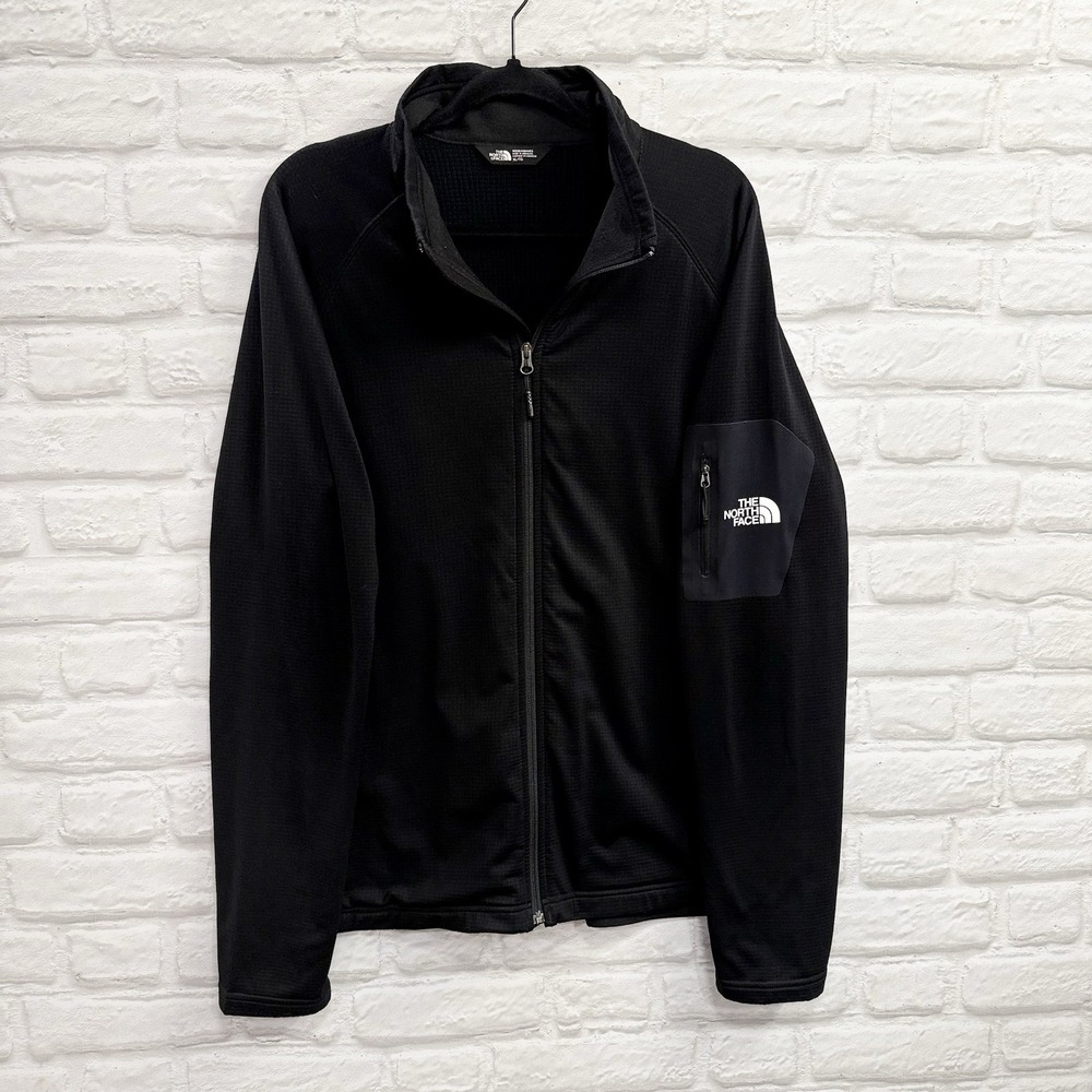 The North Face Windbreaker Jacket Men's Black Size XL Soft Shell Full Zip Up